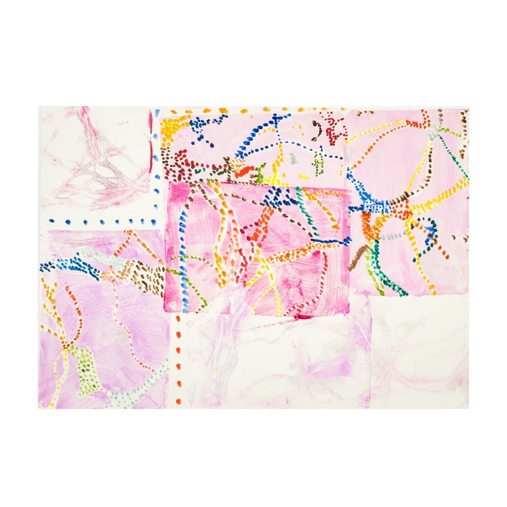 139 Lauren Smith - Maps -  Gelli plate print with acrylic