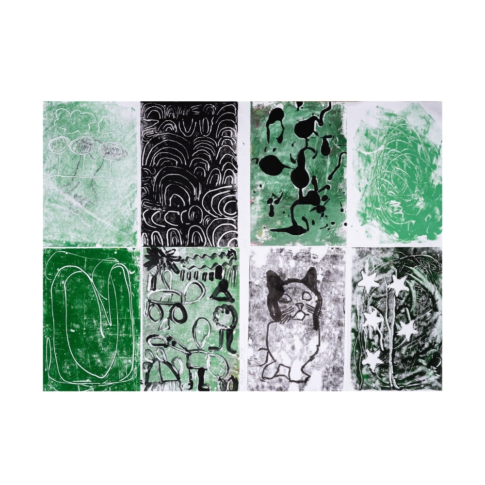 153 Toby Frost, Emma Bonte, Robbie Blumenstein, Phillip Fullinfaw, Louise Taffs - Untitled -  Monotype prints with acrylic on paper